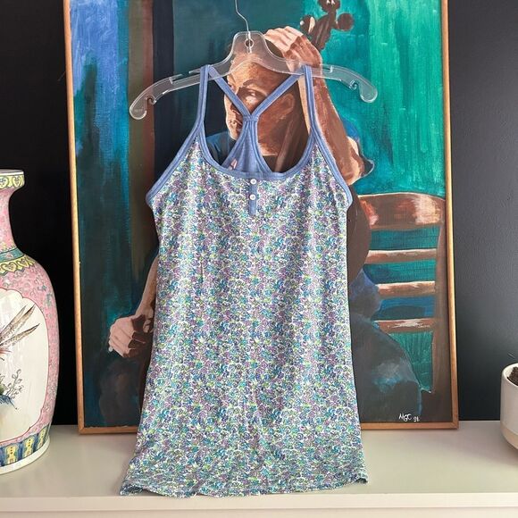 La Vie En Rose Blue and Purple Floral Slip Dress Small - Picture 1 of 14